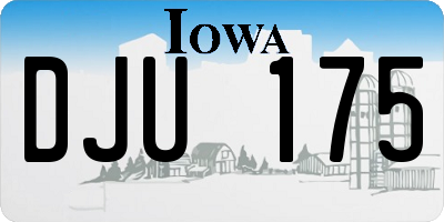 IA license plate DJU175