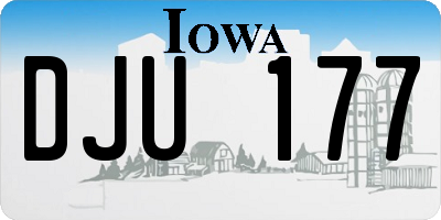 IA license plate DJU177