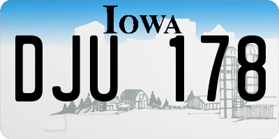 IA license plate DJU178