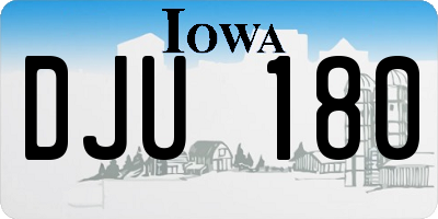 IA license plate DJU180