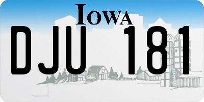IA license plate DJU181