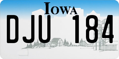 IA license plate DJU184