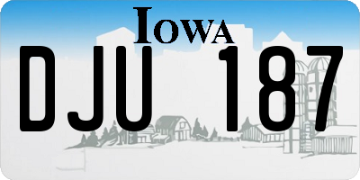 IA license plate DJU187