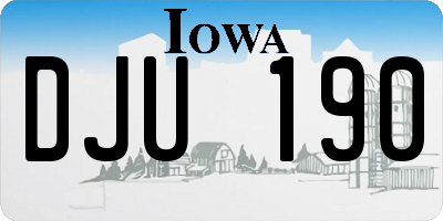 IA license plate DJU190