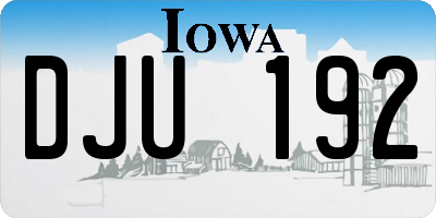 IA license plate DJU192