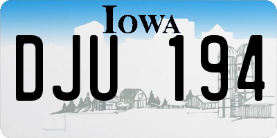 IA license plate DJU194