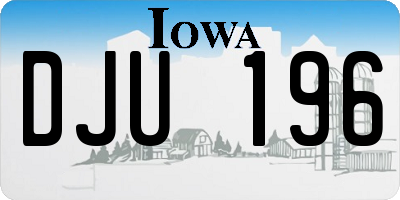 IA license plate DJU196
