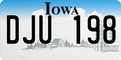 IA license plate DJU198