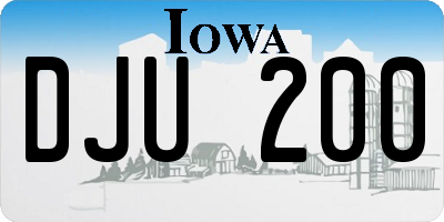 IA license plate DJU200