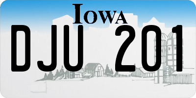IA license plate DJU201
