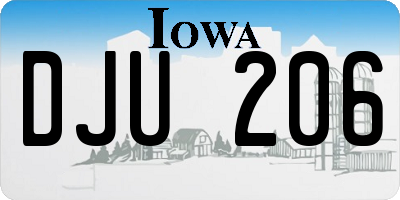 IA license plate DJU206