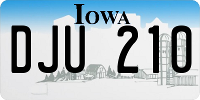 IA license plate DJU210