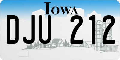 IA license plate DJU212