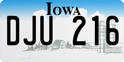 IA license plate DJU216
