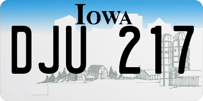 IA license plate DJU217