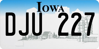IA license plate DJU227