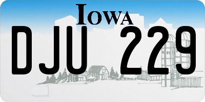 IA license plate DJU229