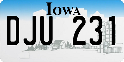 IA license plate DJU231