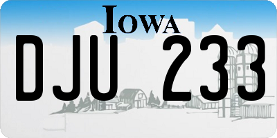 IA license plate DJU233