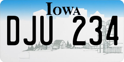 IA license plate DJU234