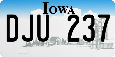 IA license plate DJU237