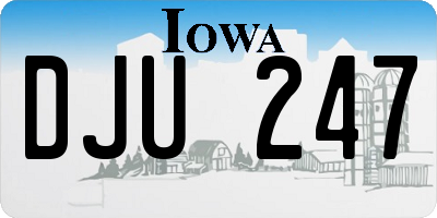 IA license plate DJU247