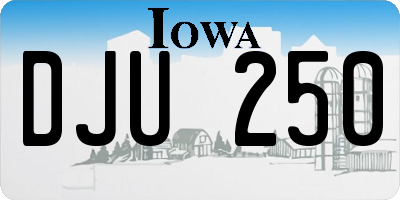 IA license plate DJU250