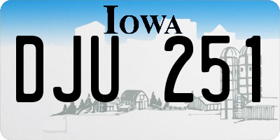 IA license plate DJU251