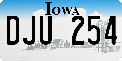 IA license plate DJU254