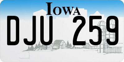 IA license plate DJU259