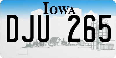 IA license plate DJU265