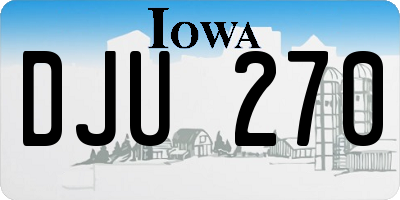 IA license plate DJU270