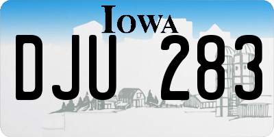 IA license plate DJU283