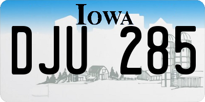 IA license plate DJU285