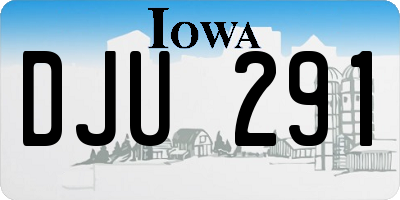 IA license plate DJU291