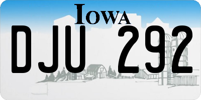 IA license plate DJU292