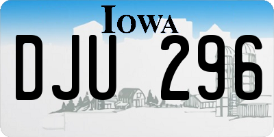 IA license plate DJU296