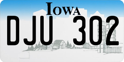 IA license plate DJU302
