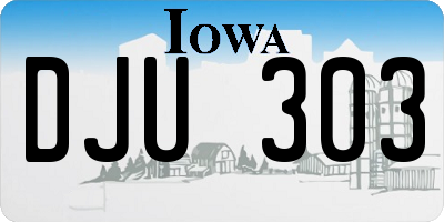 IA license plate DJU303