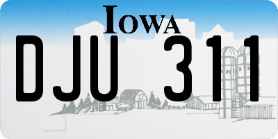 IA license plate DJU311