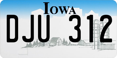 IA license plate DJU312