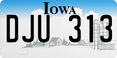 IA license plate DJU313