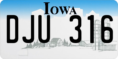 IA license plate DJU316