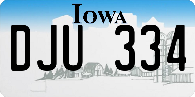 IA license plate DJU334