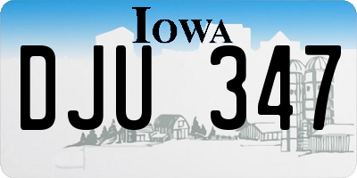 IA license plate DJU347