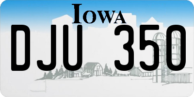 IA license plate DJU350