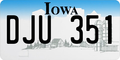 IA license plate DJU351