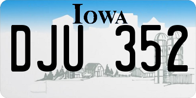 IA license plate DJU352