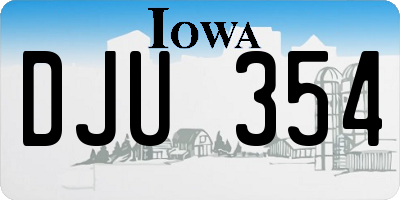 IA license plate DJU354
