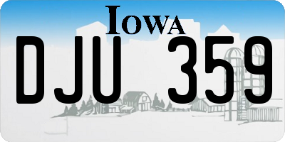 IA license plate DJU359